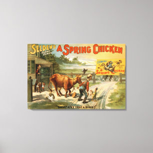 Seldens lustige Farce, ein Frühlings-Huhn-Spiel 2 Leinwanddruck
