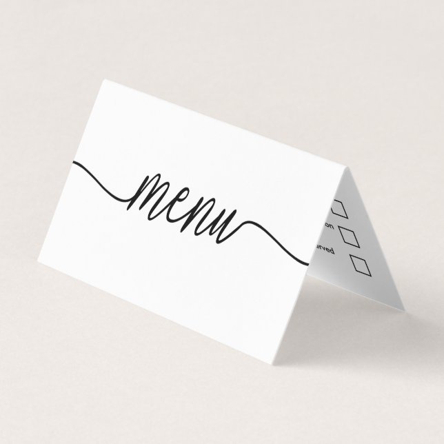 Sélection de menu simple noir et blanc moderne (Devant)