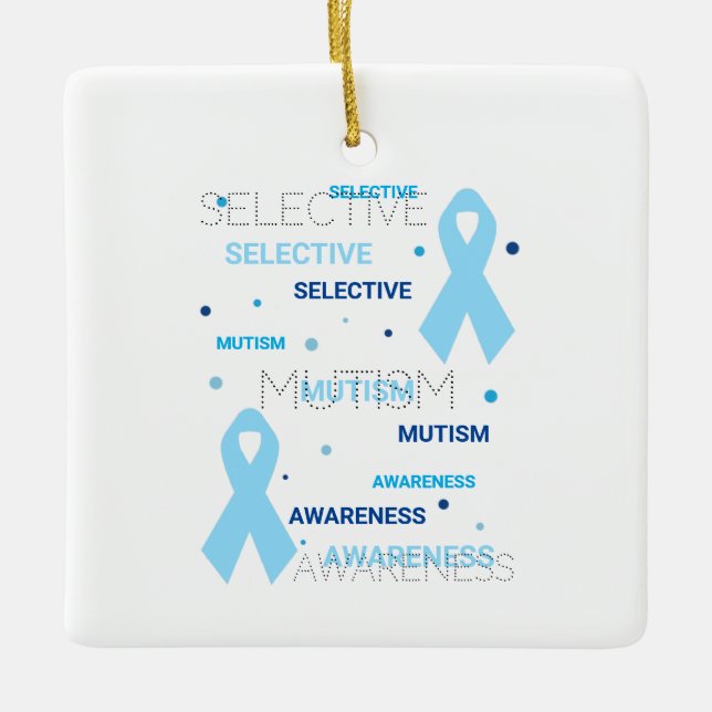 Selective Mutism dots Keramikornament (Vorderseite)