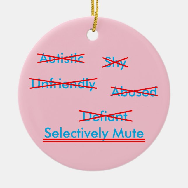 Selective Mutism Misunderstanding 1 Ornament (Vorne)