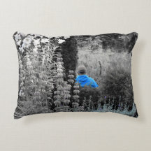 Selektiv Blue Garden Besucher Accent Pillow