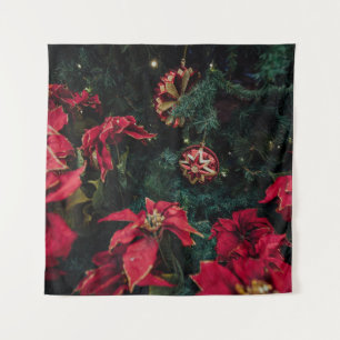 SELEKTIVE FOCUS-FOTOGRAFIE DES ROTEN POINSETTIA PL WANDTEPPICH
