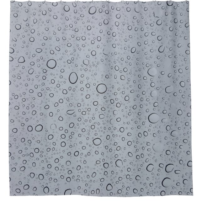 Selektive Fokusfotografie von Wassertröpfchen Duschvorhang (Vorderseite)