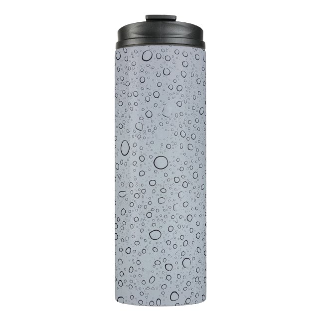 Selektive Fokusfotografie von Wassertröpfchen Thermosbecher (Vorderseite)