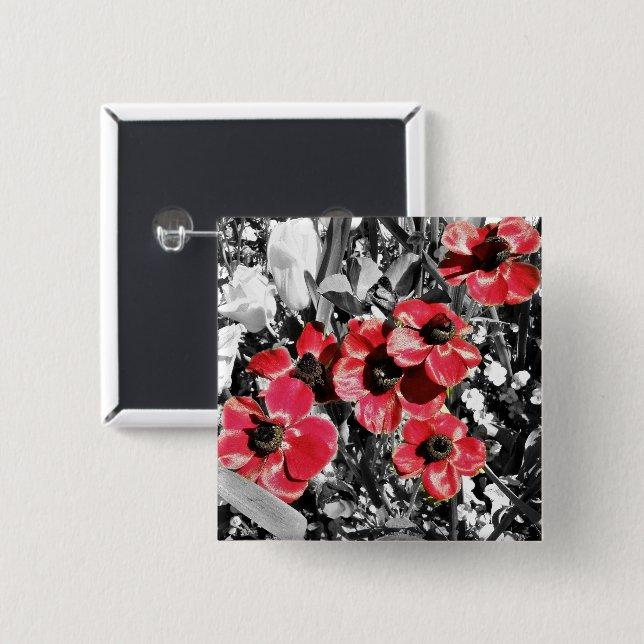 Selektive Schönheit - Abzeichen für Anemonenblüten Button (Vorne & Hinten)