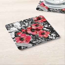 Selektive Schönheit - Anemonenblüten Papier-Unters Rechteckiger Pappuntersetzer