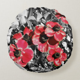 Selektive Schönheit - Anemonenblüten rund Kissen
