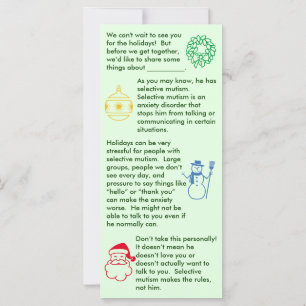 Selektiver Mutismus Weihnachtsjunge Flachkarte