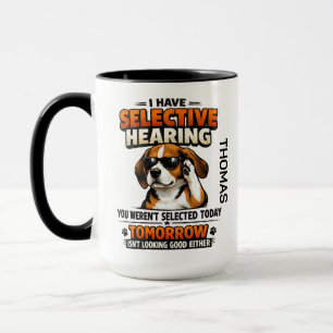 Selektives Gehör-Hund-Tasse Lustiger Arbeitskoll Tasse