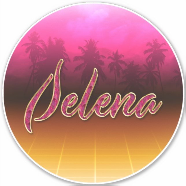 Selena Prénom Golden Pink Autocollants (Devant)