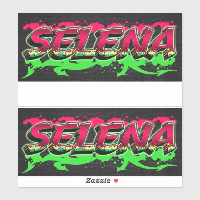Selena Prénom Nom Graffiti Autocollant Autocollant (Feuille)