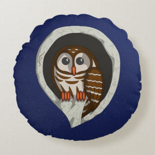 Selene die Owl Round Pillow Rundes Kissen
