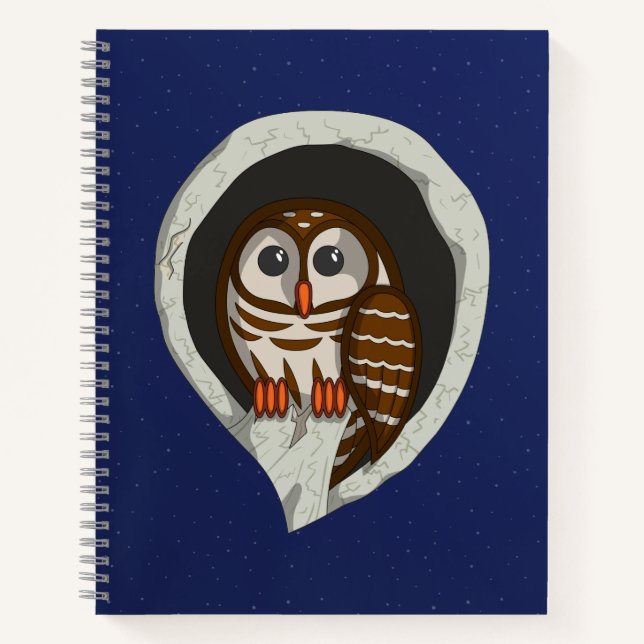 Selene the Owl Spiral Notebook Notizbuch (Vorderseite)