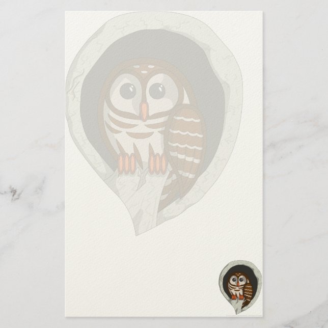 Selene the Owl Stationery Briefpapier (Vorderseite)
