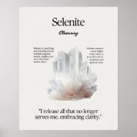 Selenite Stone Crystal Meaning Card