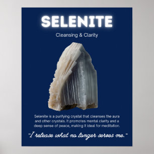 Selenite Stone Crystal Poster