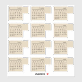 Self Adhesive Index Tabs Monthly Generic Calendar Aufkleber