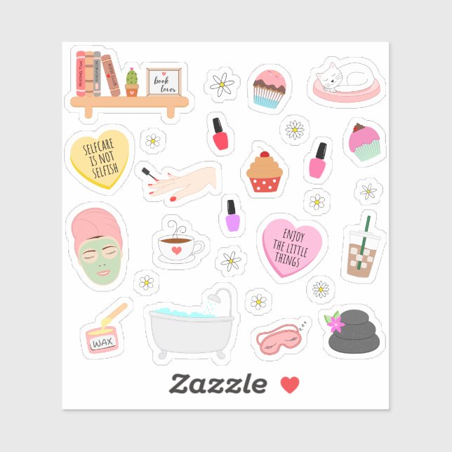 Self Care Me Time Cosy Chilling Bullet Journal Aufkleber (Blatt)