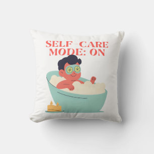 Self-Care-Modus: ON - Niedlich & lustig Cartoon Ba Kissen