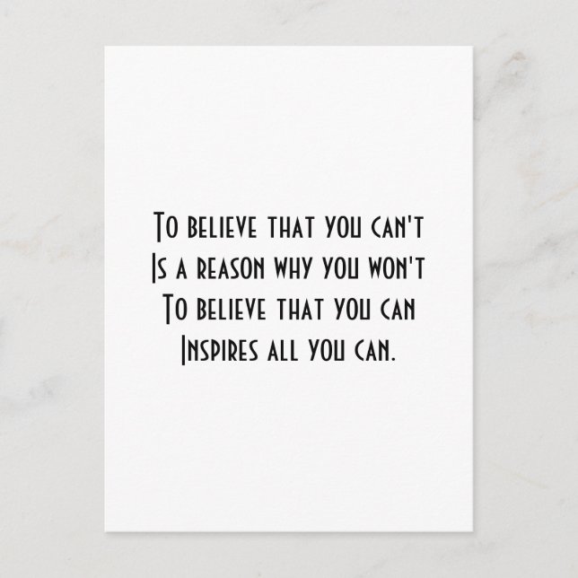 Self Confidence Postkarte (Vorderseite)