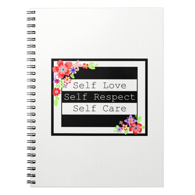 "Self Liebe" wunderschönes Blumenbuch. Notizblock (Vorderseite)