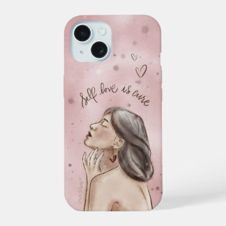 Self Love Handyhülle | Mädchen in Rosa iPhone 15 Hülle