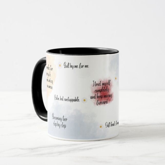 Self Love Inspirational Quote Mug, Soft Feminine  Tasse (Vorderseite Links)