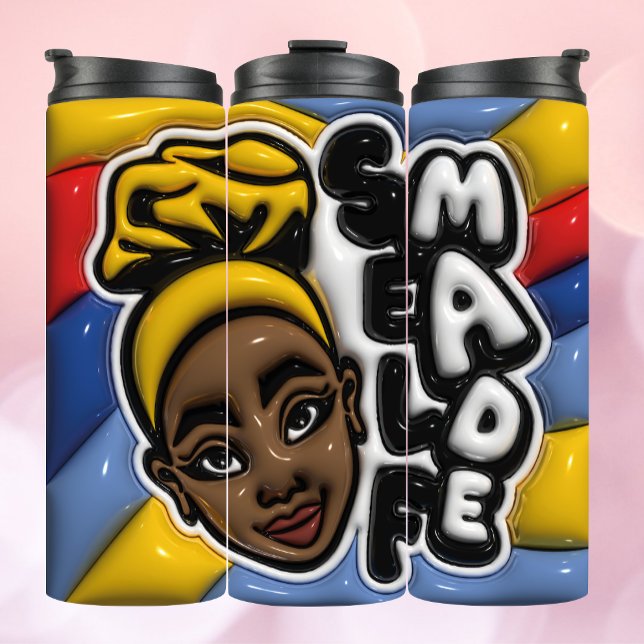 SELF MADE - Afro-American Woman Tumbler Thermosbecher (Von Creator hochgeladen)