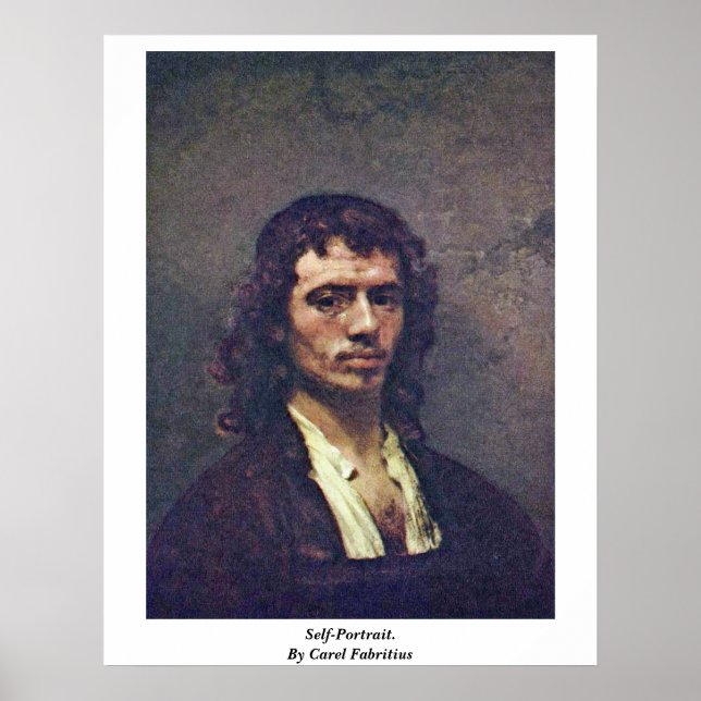 Self-Portrait. By Carel Fabritius Poster (Vorne)