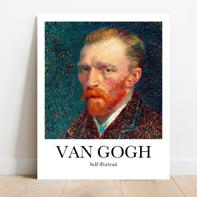 Self-Portrait by Vincent van Gogh Poster (Own a Van Gogh: Self-Portrait (1887). Bold colors, iconic image. Museum-quality poster)