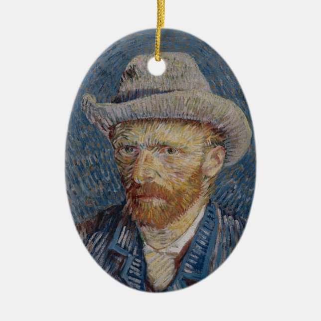 Self-Portrait Gray Felt Hat Van Gogh Fine Art Keramikornament (Vorne)