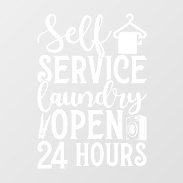 Self Service Laundry Open 24 Hours Fensteraufkleber
