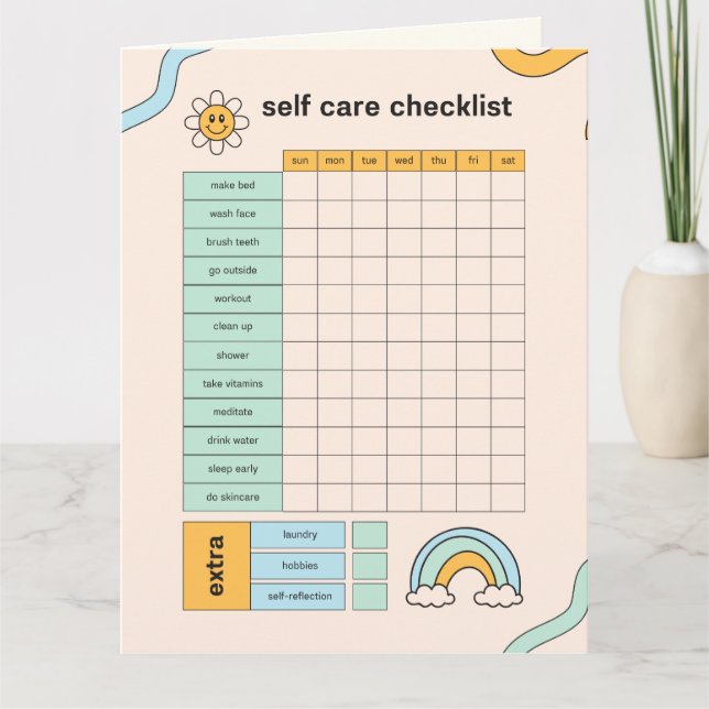 Selfcare + Daily Planner + Spar Tracker + Karte (Vorderseite)