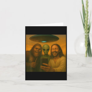 Selfie Bigfoot Jesus Alien - Cryptid Funny Sasquas Karte