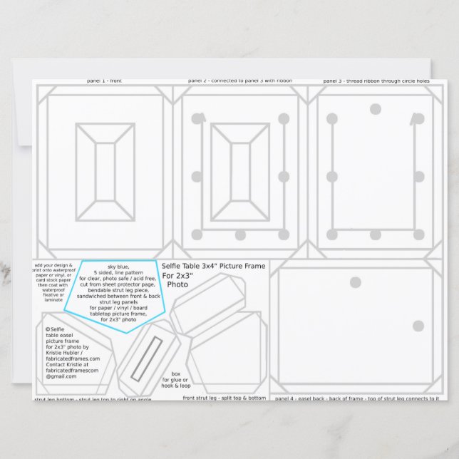 Selfie Bilderrahmen für 2x3 Foto Druckbar oder (Vorderseite)