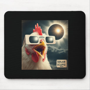 Selfie Chicken Kids Mens Solar Eclipse Mousepad