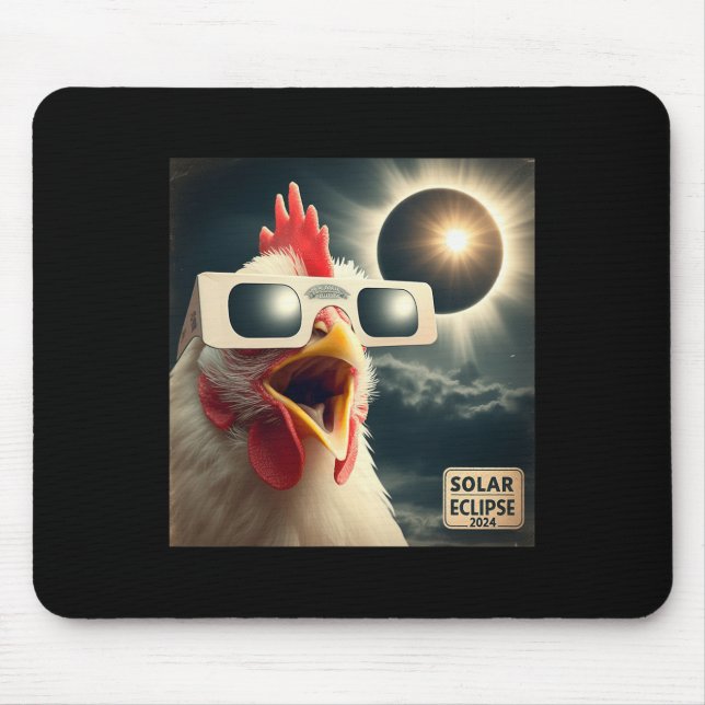 Selfie Chicken Kids Mens Solar Eclipse Mousepad (Vorne)