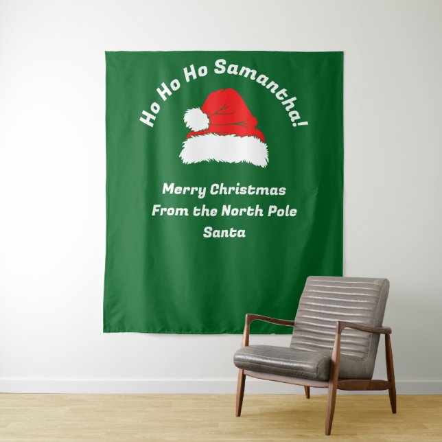 Selfie Christmas Photobooth Wandteppich (Beispiel)