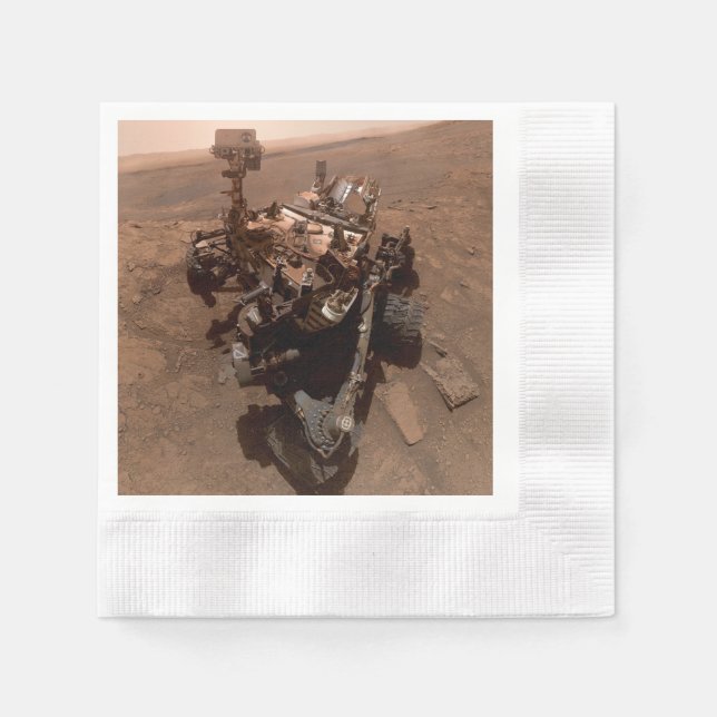 Selfie der Mars Neugier Roter Marsch Landschaft Serviette (Vorderseite)
