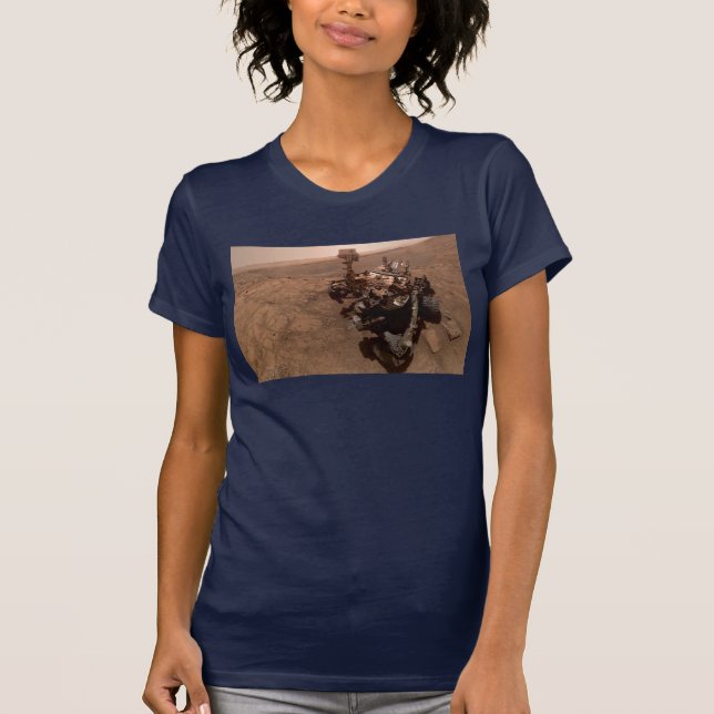 Selfie der Mars Neugier Roter Marsch Landschaft T-Shirt (Vorderseite)