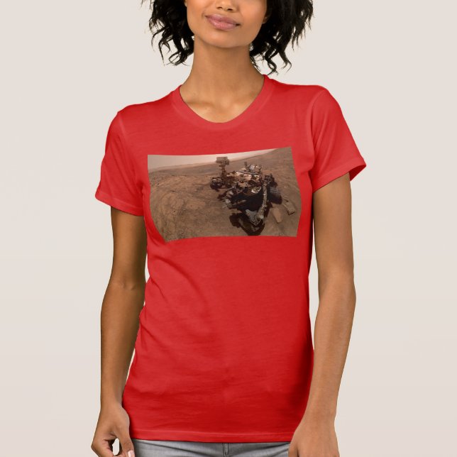 Selfie der Mars Neugier Roter Marsch Landschaft T-Shirt (Vorderseite)