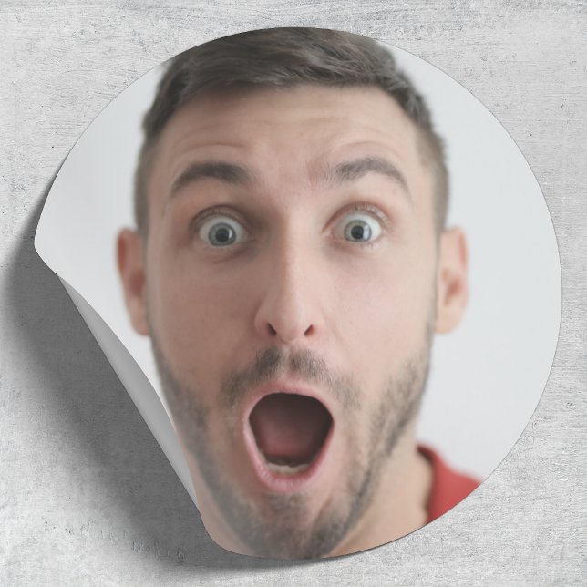 Selfie Foto Upload | Ihr Party zum Gesichtsvergnüg Runder Aufkleber (Von Creator hochgeladen)