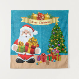 Selfie Foto Weihnachten Weihnachtsbaum Kinder Hint Wandteppich