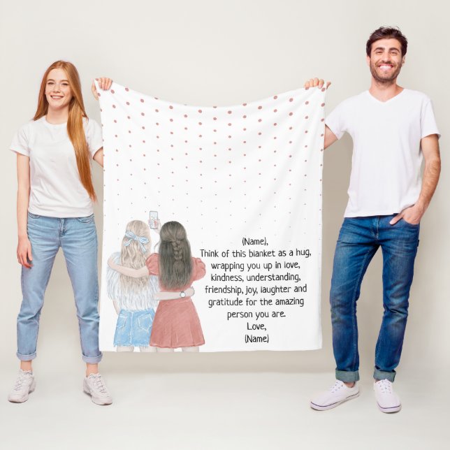 Selfie Girls Best Friends Custom Letter Note Fleecedecke (Beispiel)