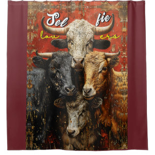 Selfie Lovers Cows Duschvorhang