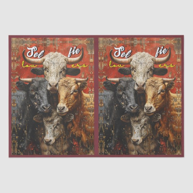 Selfie Lovers Cows Seidenpapier (Vorderseite)