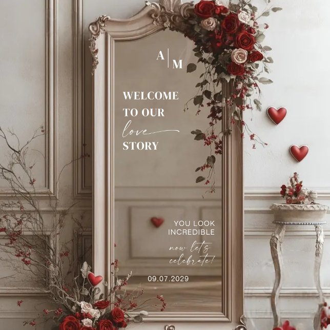 Selfie Mirror | Wedding Welcome Sign Decal Fensteraufkleber (Von Creator hochgeladen)