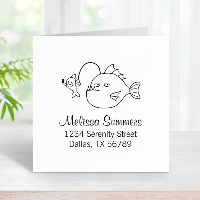 Selfie mit Anglerfish-Adresse Gummistempel (Von Creator hochgeladen)