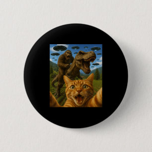 Selfie mit Bigfoot Riding T-rex Button