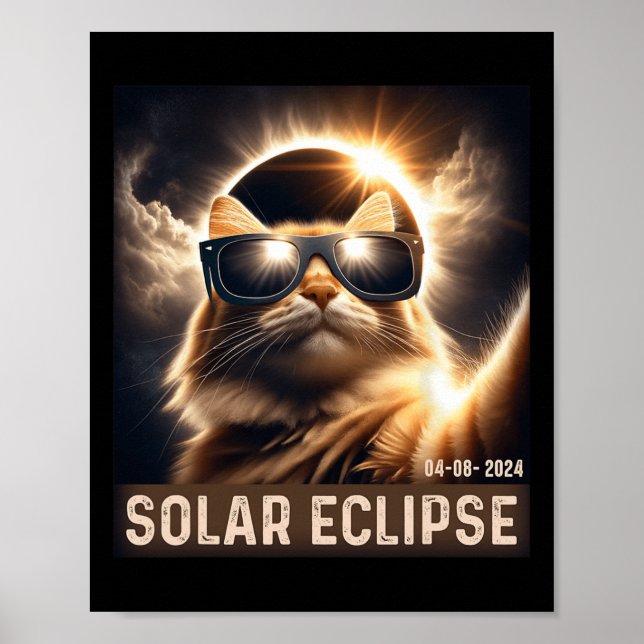 Selfie mit Solar 2024 Eclipse Tragen Gl Poster (Vorne)